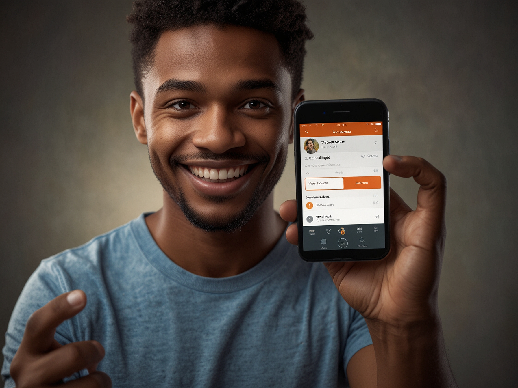 Player celebrating with smartphone and bonus notification