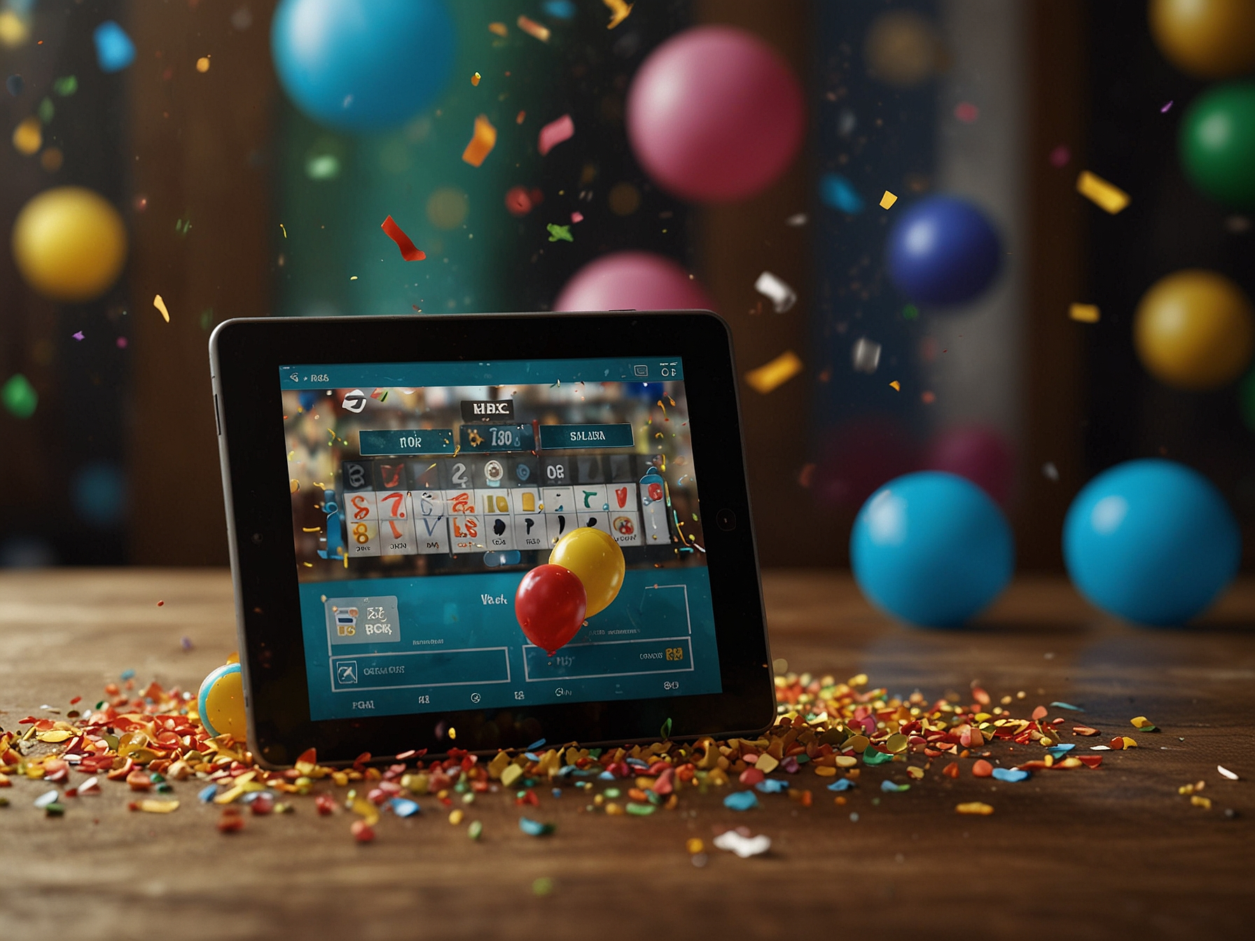Promotional bonus celebration with confetti