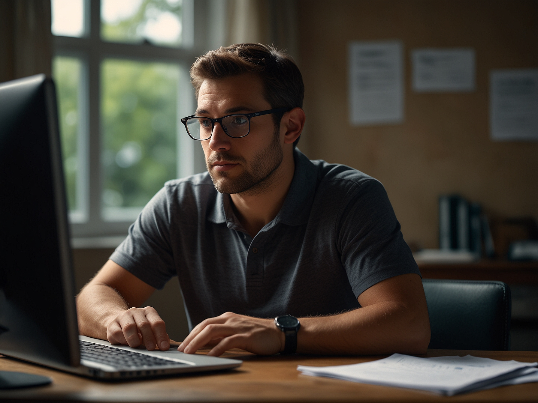 User filling registration form on laptop